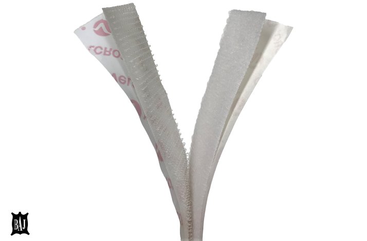Velcro, hvid - Tynd